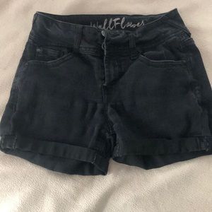 Black jean shorts
